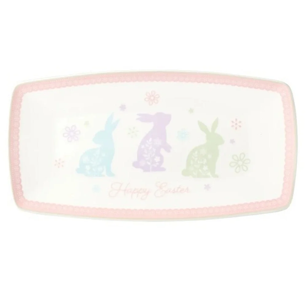 Oneida Entertain 365 Bunny Hop Hors d'Oeuvres Tray 13 in NIB Porcelain